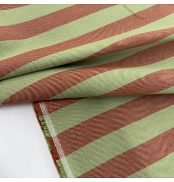 Tela Loneta Rayas Verde Pistacho y Teja [product.brand] 1 - Tejidos Yasmina 