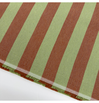 Tela Loneta Rayas Verde Pistacho y Teja [product.brand] 2 - Tejidos Yasmina 