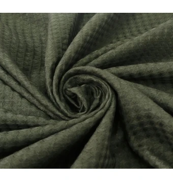 Waffle de Algodon-Verde Olivia [product.brand] 1 - Tejidos Yasmina 