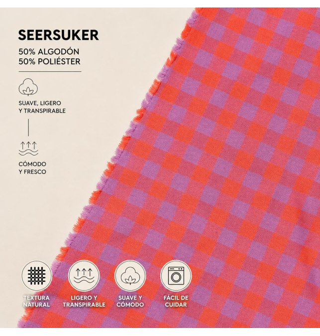 Tela Seersucker Vichy 5mm [product.brand] 3 - Tejidos Yasmina 