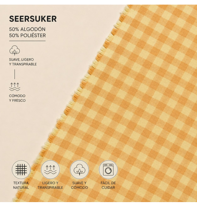 Tela Seersucker Vichy 5mm [product.brand] 4 - Tejidos Yasmina 