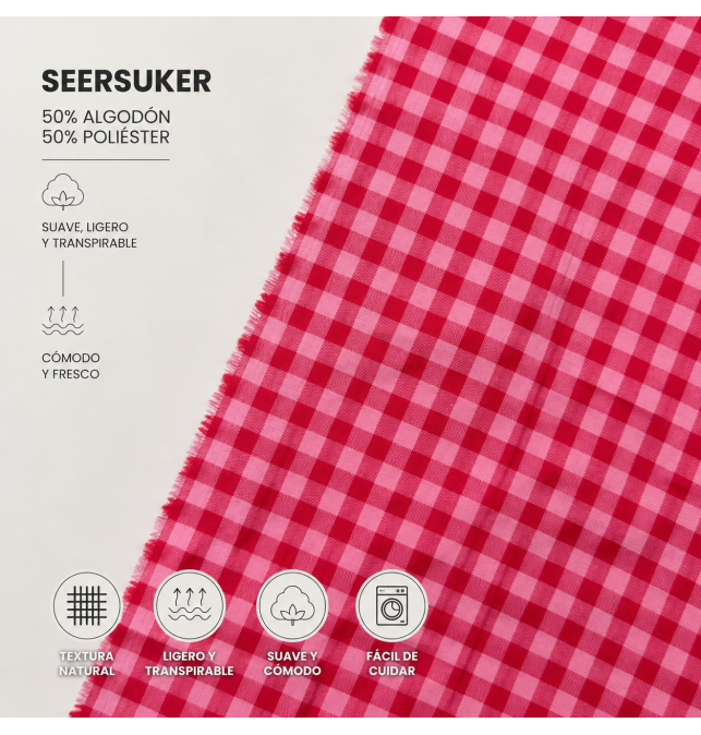 Tela Seersucker Vichy 5mm [product.brand] 5 - Tejidos Yasmina 